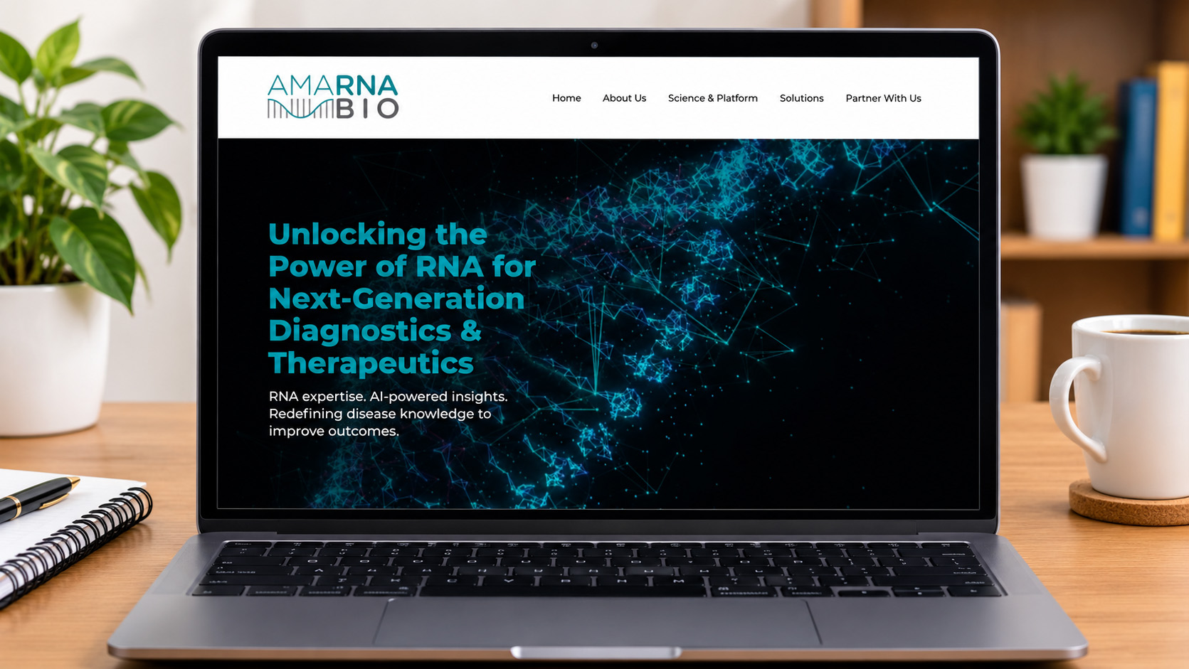 Amarna Bio Laptop Workspace Mockup