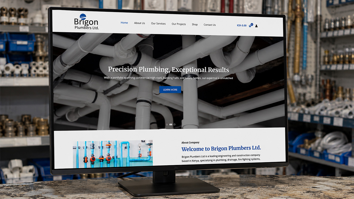 Brigon Plumbers Website in Workshop