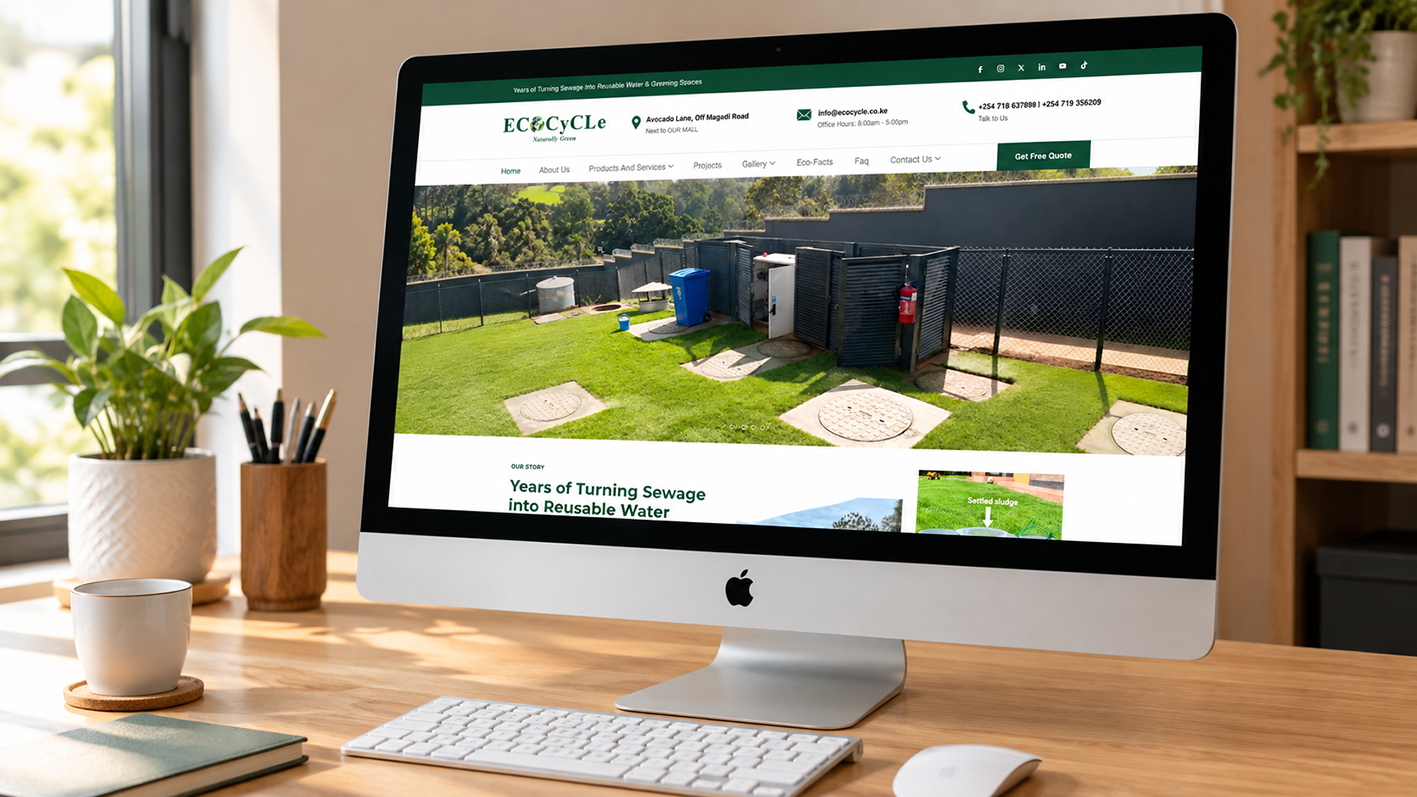 Eco-Themed Workspace Website Mockup