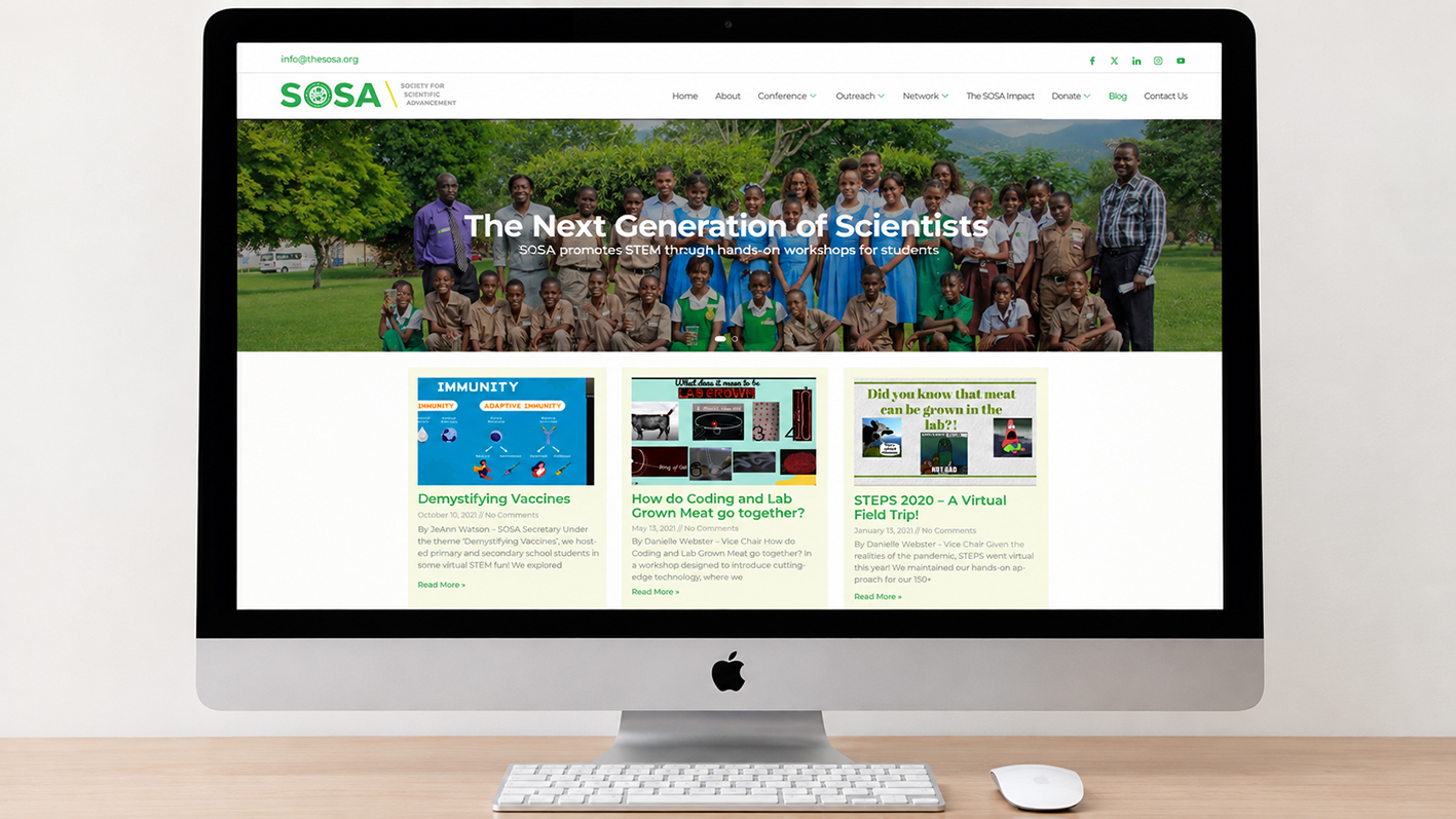 SOSA Website on iMac Display